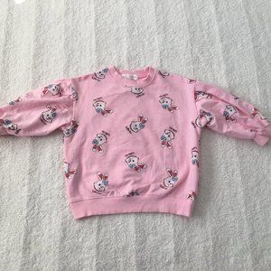 Daily Bebe pink with rabbit heads crew neck sweatshirt